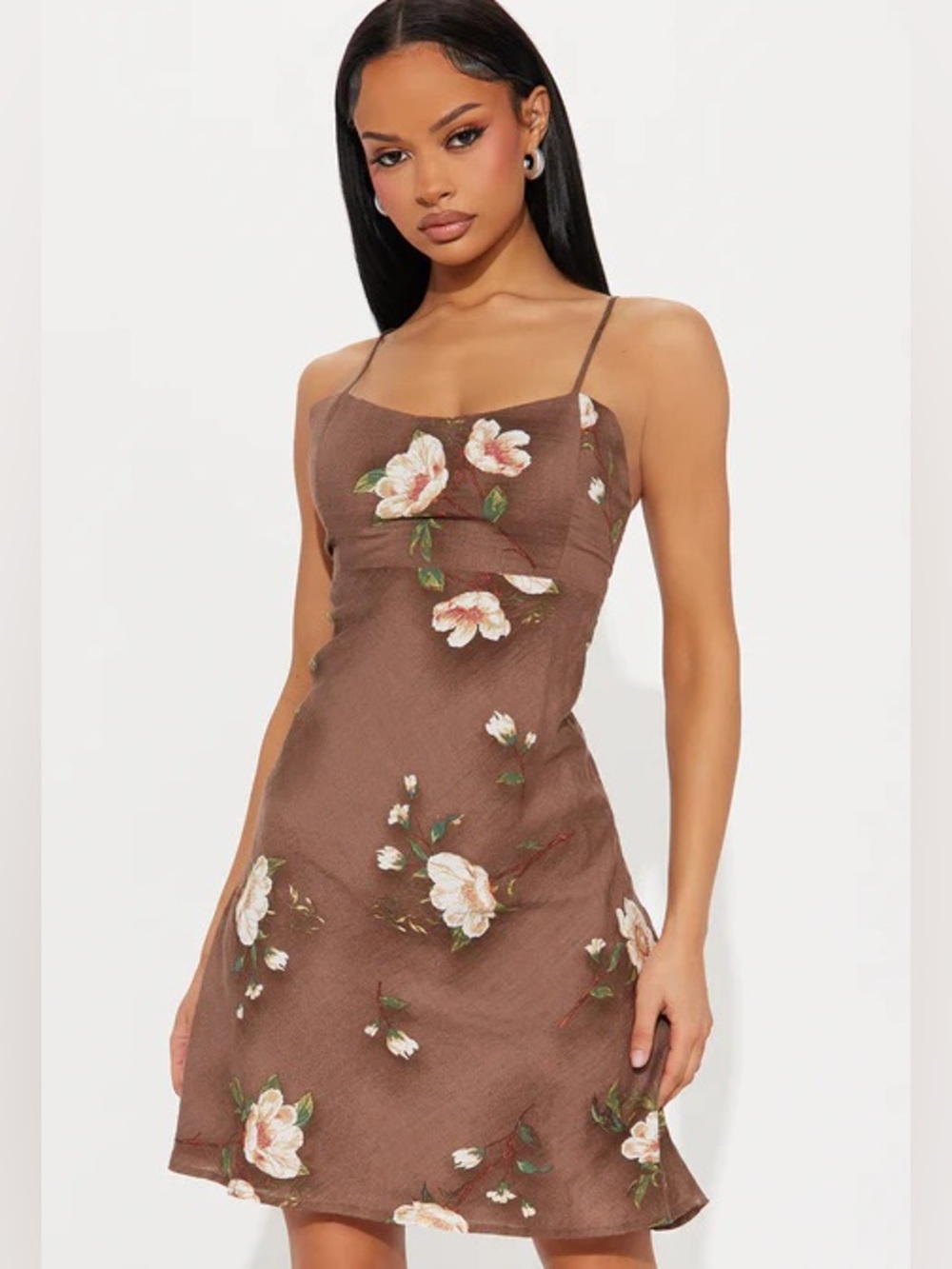 Eva Floral Linen Mini Dress NEW 🏷️